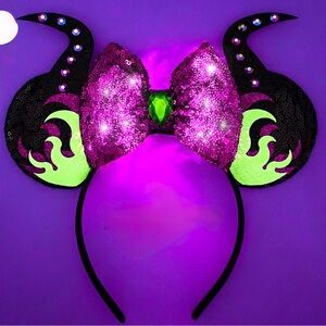 Light Up Mistress of Evil Mickey Ears Fits Adults to Children.